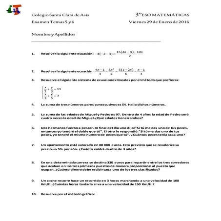 2015 2016. 3ºeso mat. temas 5 y6