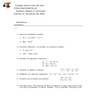 2015 2016. global 2º eso. 2º trimestre