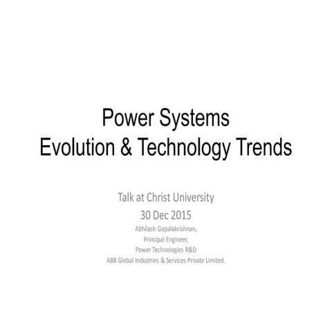 Future Power Systems Trends