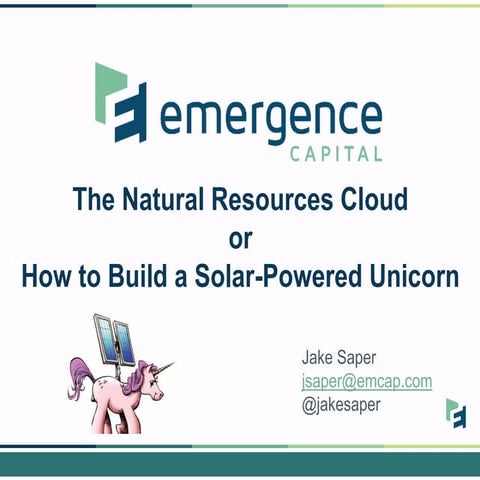 The Natural Resources Cloud or How to Build a Solar-Powered Unicorn