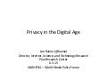 Privacy in the Digital Age