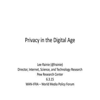 Privacy in the Digital Age