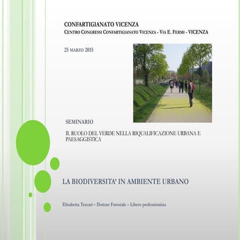 2015 biodiversità ambiente urbano _