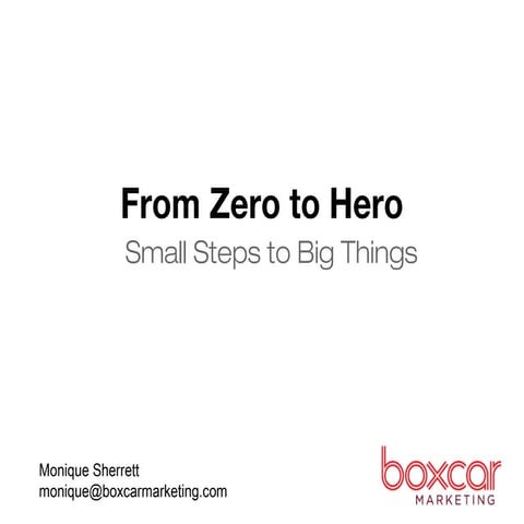 From Data Zero to Hero: Small Steps to Big Things