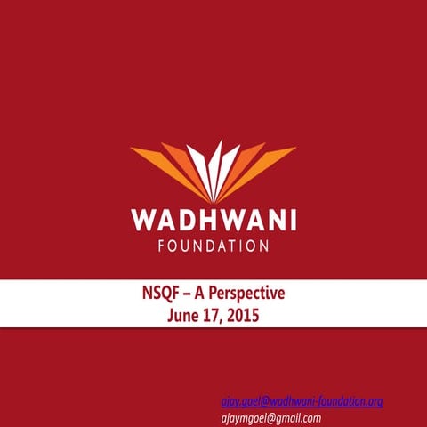 NSQF - A Perspective