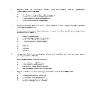 Sejarah K1 SPM 2015. Soalan&Skema