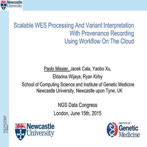 Invited cloud-e-Genome project talk at 2015 NGS Data Congress