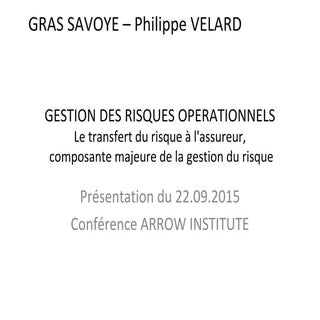 Gestion des risques opérationnels: ...