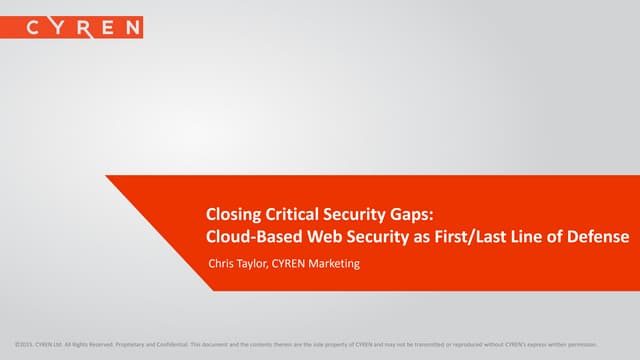 Webinar: Cloud-Based Web Security as First/Last Line of Defense