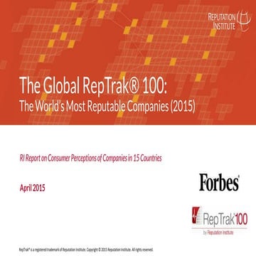 The Global Reptrak 2015 - Las marcas con la mejor reputación del mundo