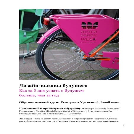 Образовательный тур от Екатерины Храмковой, Эйндховен-2015