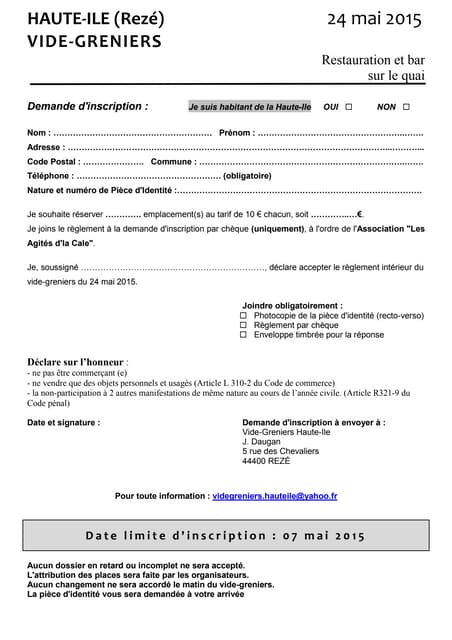 Fiche pratique organiser un vide grenier - une brocante