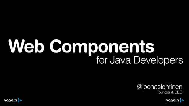 Web Components for Java Developers
