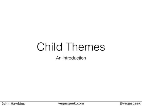 Intro to child themes