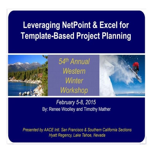 Leveraging NetPoint & Excel for Template-Based Project Planning