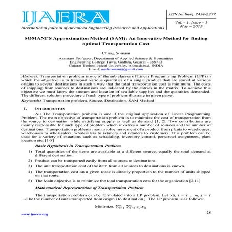 SOMANI’S Approximation Method (SAM): An Innovative Method for finding optimal...