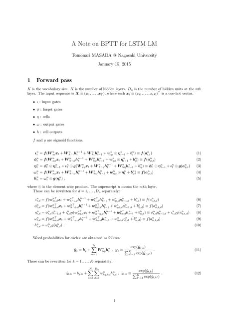 A Note on BPTT for LSTM LM
