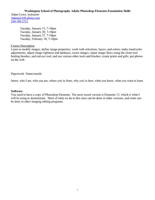 Photoshop Elements Primer