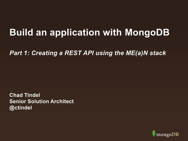 Building Your First App with MongoDB