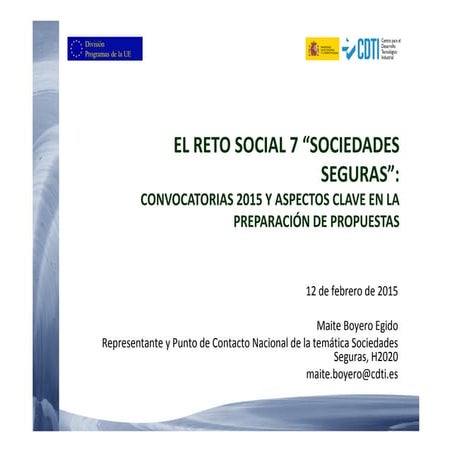 20150212_Infoday H2020_Sociedades Seguras_Mayte Boyero