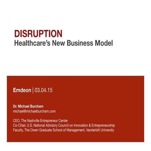 Emdeon | Healthcare Disruption Presentation for Pharma Conference