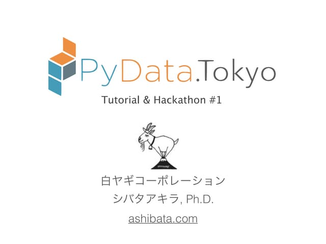 PyData Tokyo Tutorial & Hackathon #1