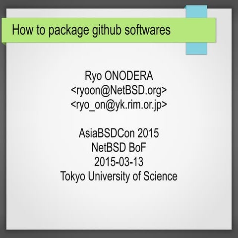 How to package github softwares | PPT