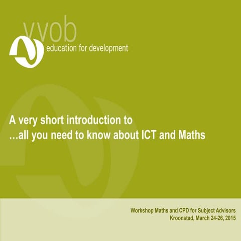 Introduction to ICT for Maths Educators