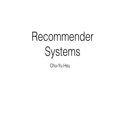 Recommender Systems