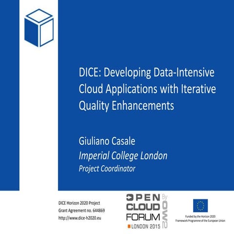 Cloud Expo 2015: DICE: Developing Data-Intensive Cloud Applications with Iter...