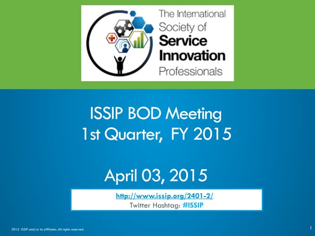 20150403 Slides - ProgressUpdateWithBoard - ISSIP_BOD 20150403_presentation_r...
