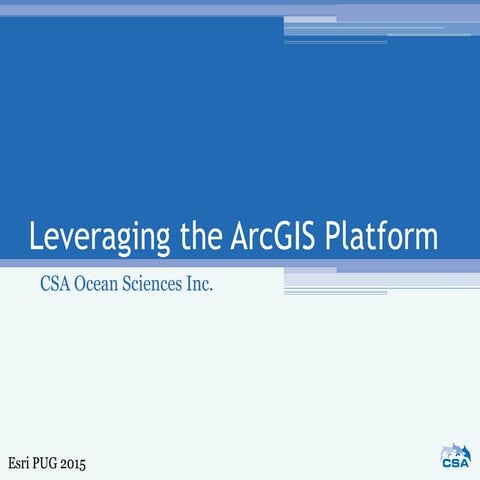 Leveraging the ArcGIS Platform