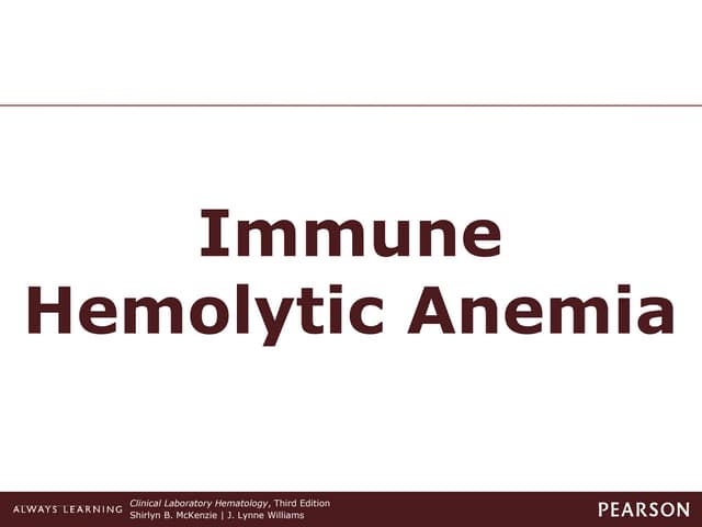 Autoimmune Hemolytic Anemia (AIHA) | PPTX