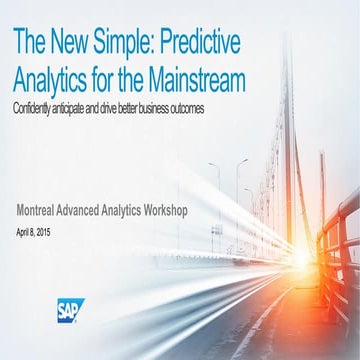 Déjeuner Conférence - L'analyse prédictive agile avec SAP Predictive Analytic...