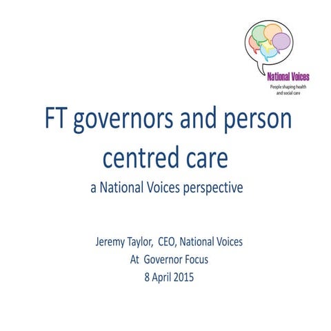 Jeremy Taylor presentation to FT governors