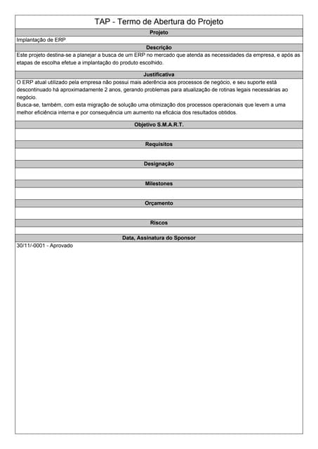 Implantação de ERP