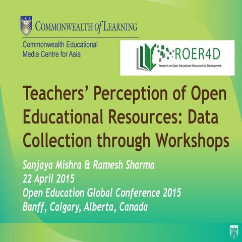 Teachers' Perception of Open Educational Resources: Data Collection through w...