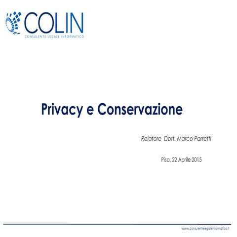 M. Parretti - Privacy e Conservazione