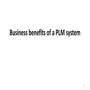 plm business benefits of a plm system