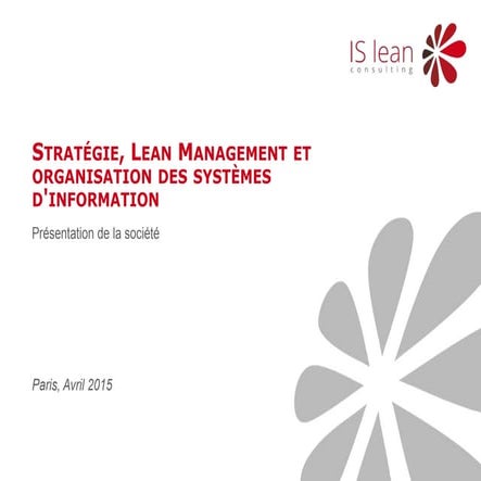 Présentation du cabinet ISlean consulting