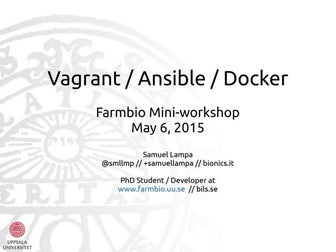 Vagrant, Ansible and Docker - How they fit together for productive flexible d...