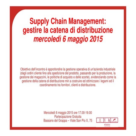 Supply Chain Management: gestire la catena di distribuzione
