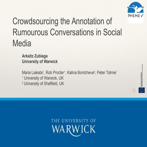 Crowdsourcing the Annotation of Rumourous Conversations in Social Media