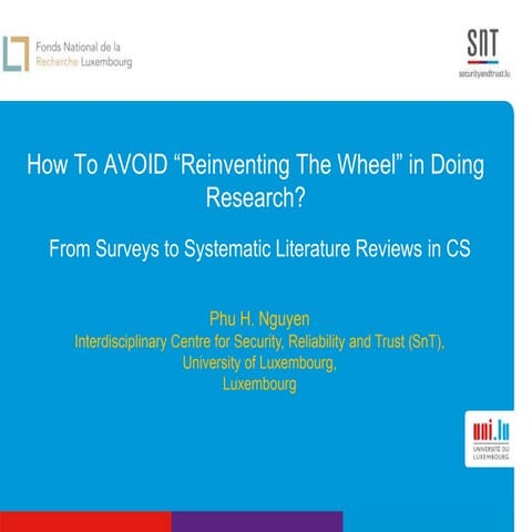 How To AVOID “Reinventing The Wheel” in Doing Research?