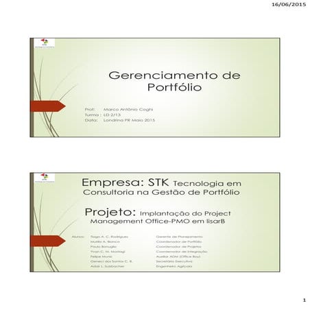 Implantação do PMO em Lisarb