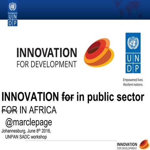 Innovation for the Public Sector in Africa