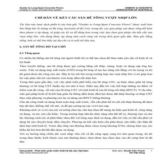 Chỉ dẫn thiết kế sàn vượt nhịp lớn