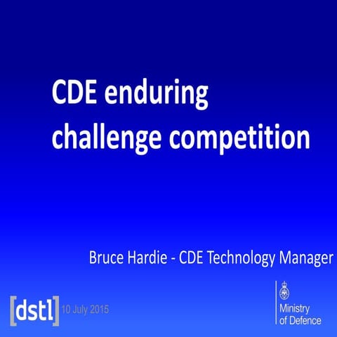 8 July 2015: Enduring challenge competition overview