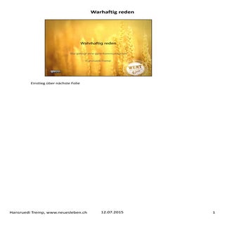 Wahrhaftig reden - gelingende Kommu...