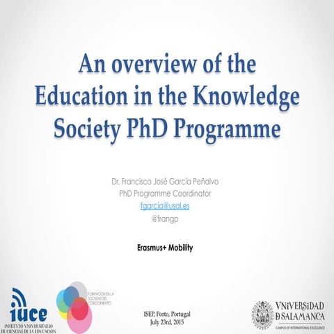 An overview of the Education in the Knowledge Society PhD Programme